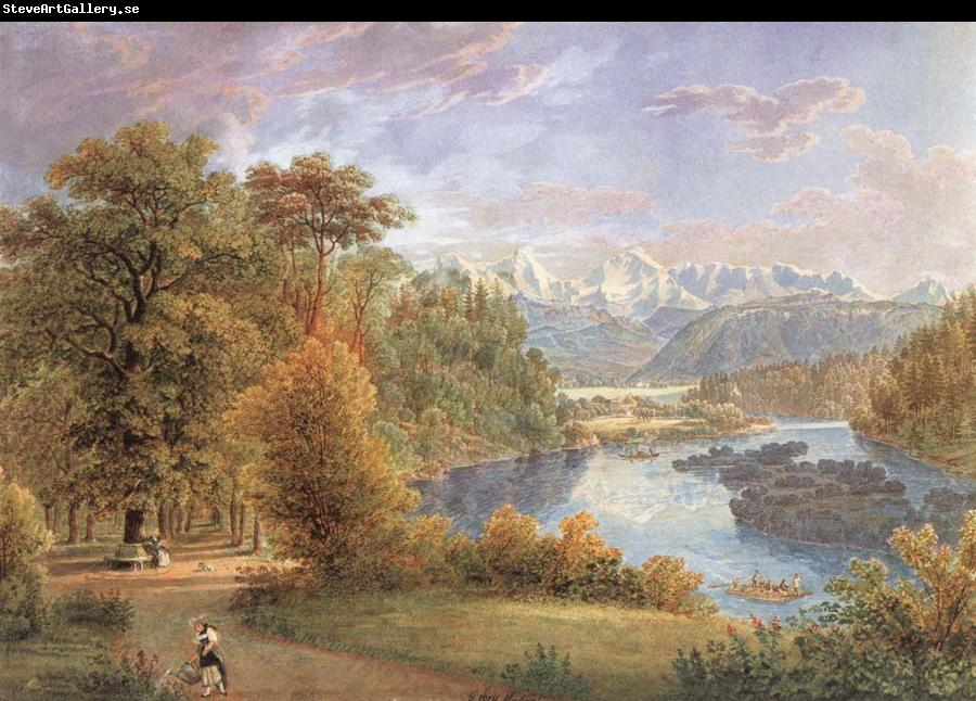 Gabriel Lory Pere Outlook of the Elfenau on the Aare and the Alps